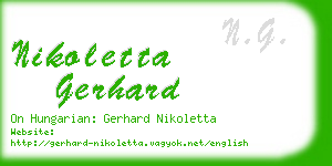 nikoletta gerhard business card